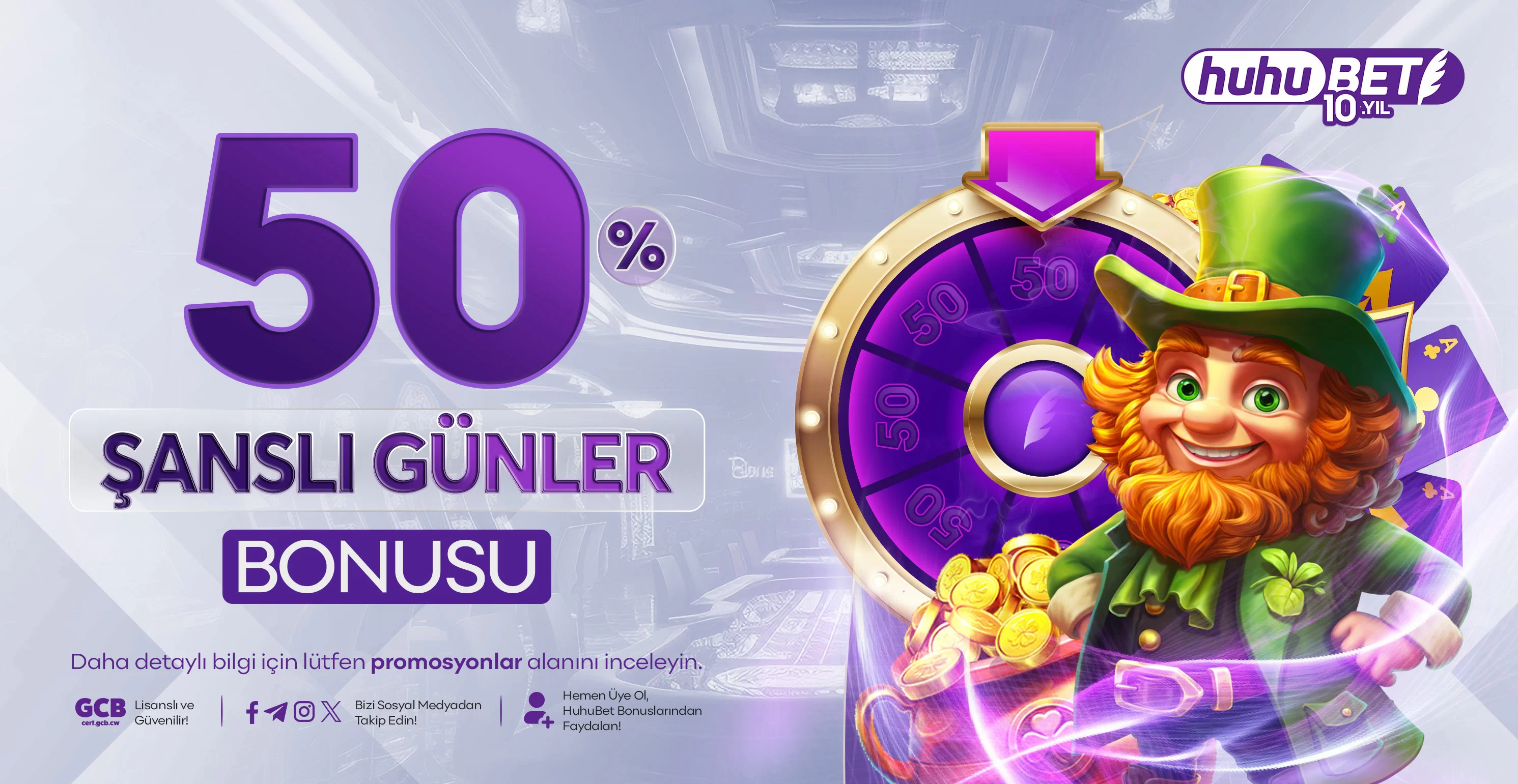 Huhubet İkinci Yatırıma %100 Bonus + 50 Free Spin